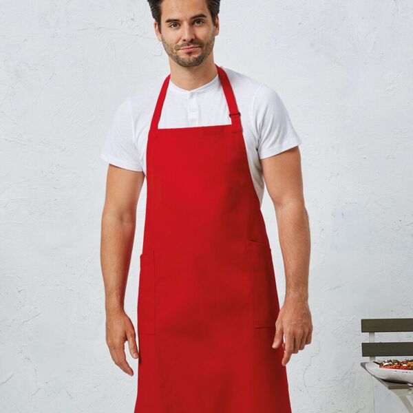 Recycled polyester and cotton bib apron, organic and Fairtrade certified Thumbnail