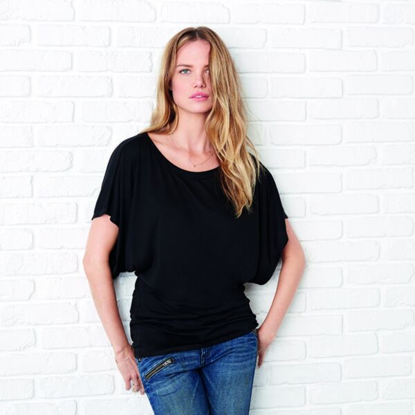 Flowy Draped Sleeve Dolman Tee Thumbnail