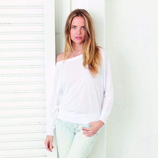 Flowy Off The Shoulder Long Sleeve T-Shirt Thumbnail