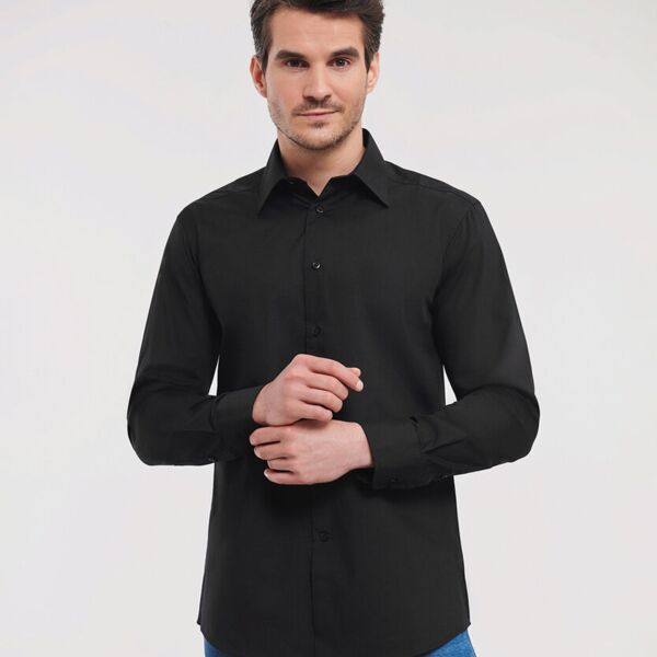 L/S Poly/Cotton Easycare Fitted Poplin Shirt Thumbnail