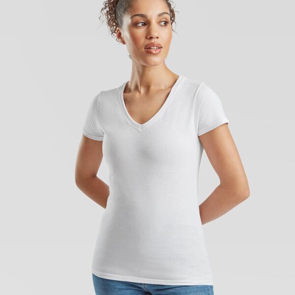 Lady-fit valueweight v-neck t Thumbnail