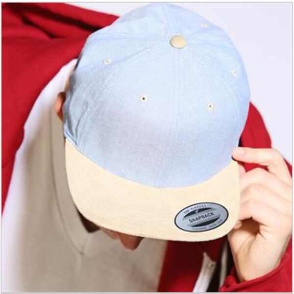 Chambray-suede snapback  Thumbnail