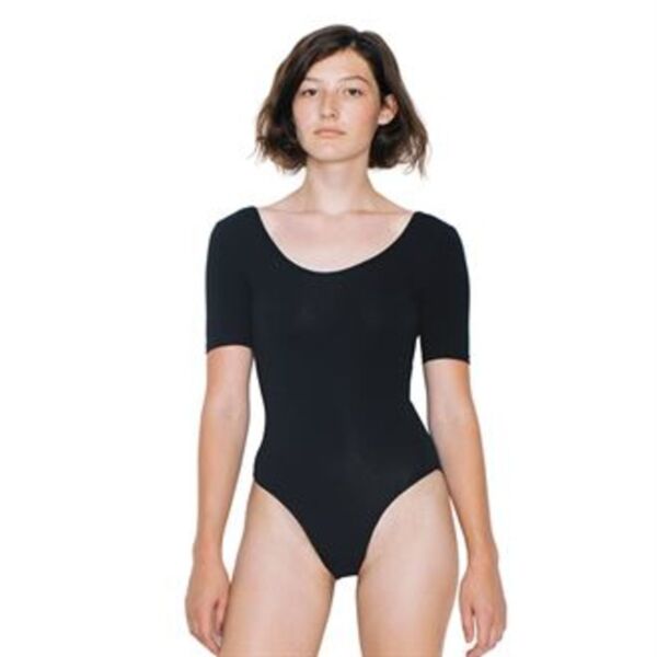 Cotton spandex jersey short sleeved T-shirt leotard (8373) Thumbnail