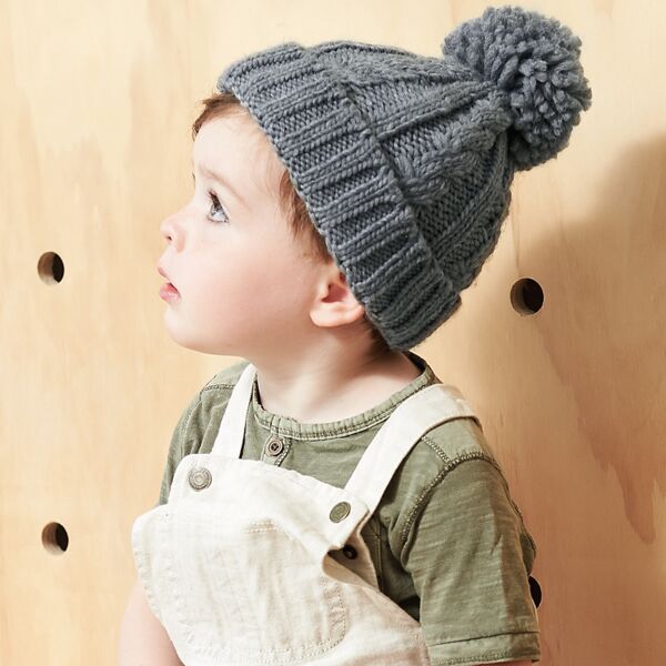 Beechfield Infant Cable Knit Melange Beanie Thumbnail